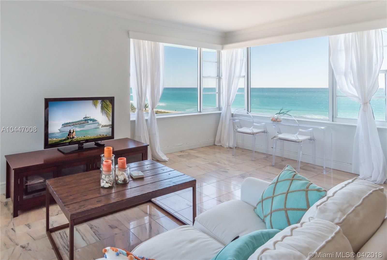 Stunning view & private beach access. This huge 1 bedroom/2 full baths with direct ocean and bay views is fully furnished and provides great rental income. With 2 custom built walk-in closets inside the master bedroom, huge marble jacuzzi tub, a walk-in pantry in updated kitchen, additional closet in living, and assigned 12 sq ft of private storage, you'll have enough space to accommodate for all your guests. Enjoy 24 hr concierge service with full amenity building in the safe and desired millionaires row. 1 Assigned covered parking plus valet service for your guests. HOA includes electric, w&s, cable, HBO and Showtime.