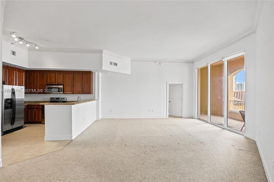 Spacious 2-bedroom, 2.5-bath unit in Alaqua overlooking the beautifully landscaped courtyard and pool area and the Aventura Skyline. This move-in-ready residence features 11-ft ceilings, crown molding, and a functional split-bedroom layout. The kitchen is equipped with granite countertops, maple cabinetry, stainless-steel appliances, and ceramic tile flooring. Also offers ample closet space and an in-unit washer and dryer for added convenience. Great layout, spacious rooms. Access to a large balcony from every room. Impact windows throughout. Alaqua is a guard-gated community built in 2007, with excellent amenities, including valet parking, 24-hour security, BBQ area, clubhouse, business center, and a fully equipped fitness center. Enjoy the serene courtyard with pool, Jacuzzi, and scenic water views, along with a picturesque boardwalk and marina with ocean access boat docks.
Ideally located just minutes from Aventura Mall, beaches, shopping, dining, A+ schools, and Veteran Park. Also available for sale is MA11984199. In the event the unit is leased, the property shall be removed from the market for sale for the full term of the lease, including any extensions or renewals. Easy to show!