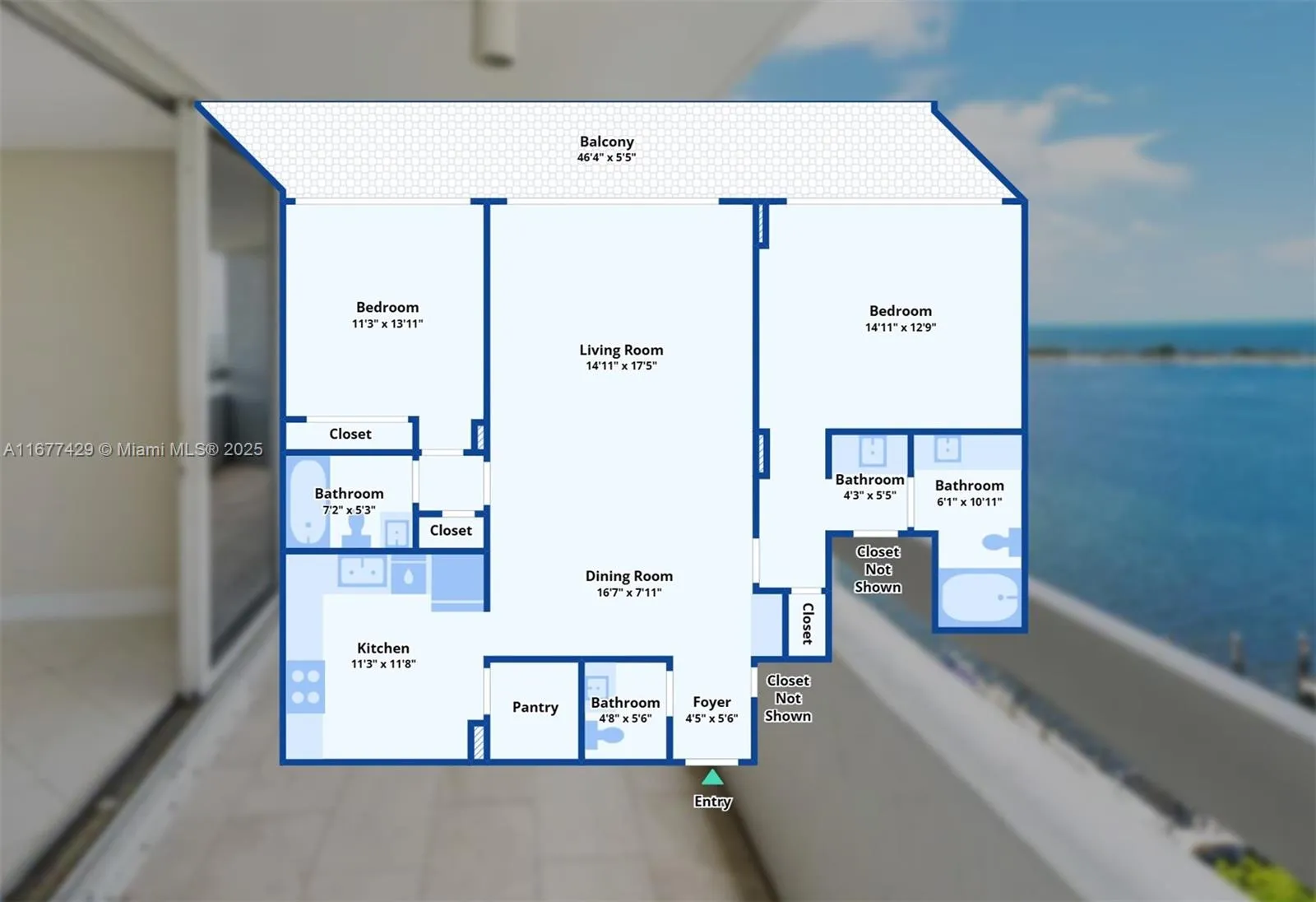 Miami, Florida 33129, United States, 2 Bedrooms Bedrooms, ,3 BathroomsBathrooms,Residential,Active,38039