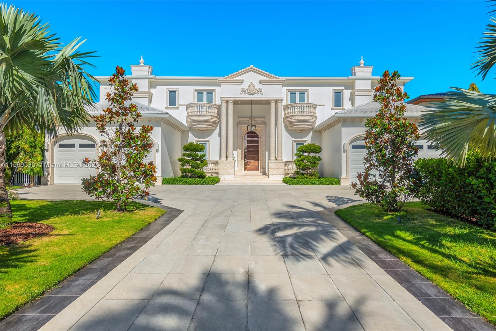Welcome to a new-age castle in Golden Beach, a newly built custom waterfront masterpiece. This home boasts massive ceilings and a well-thought-out design with handpicked European materials and finishes. Enjoy 100 feet of private water frontage, no fixed bridges, and easy ocean access. This smart home includes an extra generator and is an entertainer's dream with open spaces featuring 13-foot ceilings, a chef's kitchen, home theater, game room, living room fireplace, built-in patio barbecue, and custom saltwater pool with jacuzzi. The primary bedroom offers a balcony, dual walk-in closets and bathrooms, and an office space. Guest bedrooms feature walk-in closets, balconies, and en-suite bathrooms. Fully furnished with Fendi, Bentley, and Visionnaire furniture.