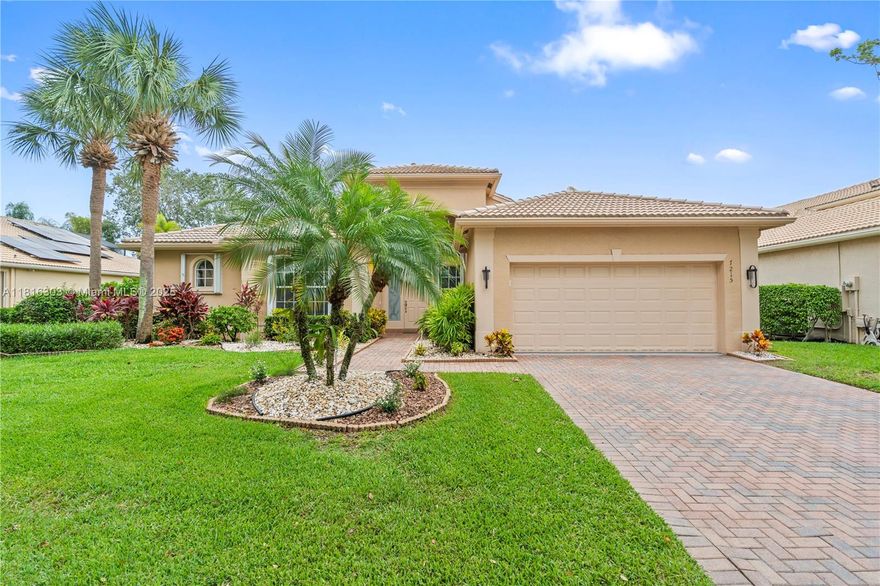 Valencia Pointe wide lakefront Palma III model in the Crown series section. The perfect home for retirement in a vibrant 55+ community. New Clubhouse, pool, pickleball, tennis, café. Activities for everyone. This home has been updated and is in move-in condition. Gourmet kitchen, w/new refrigerator. New custom lighting. Spacious floor plan with vaulted ceilings, chair railings, tile & wood flooring, generous closet space. Covered and screened patio with an unobstructed view of the wide lake. The master bedroom bath features dual vanities, a Roman soaking tub and a spacious separate shower. Immediate occupancy with HOA approval. Convenient location near shopping, dining, beaches, and medical facilities. A rewarding lifestyle awaits in this lushly landscaped community.