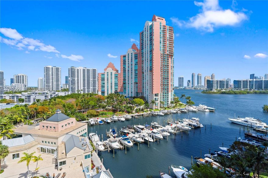 Experience elevated waterfront living in this beautifully appointed residence in one of Aventura’s most exclusive gated communities, offering 24/7 security and resort-style amenities. This spacious 2-bedroom, 3-bathroom residence plus a functional den is perfectly designed and features breathtaking water, Intracoastal, marina, and pool views from a large private balcony. 
The home showcases porcelain floors, impact windows, and a semi-open kitchen ideal for modern living. The expansive primary suite features an ensuite bathroom with a separate tub and shower. The second bedroom is exceptionally large and features an ensuite bathroom as well. 
This condo includes an oversized storage unit and two assigned and covered parking spaces. Residents enjoy access to two pools, state-of-the-art fitness centers, yoga and Pilates, weights room, spa reception, tennis and pickleball, party room, valet service, and beautifully maintained lush gardens. Fees include water, cable, internet, and fitness classes offering outstanding value. Optional Marina on site enhances the waterfront lifestyle. 
Ideally located in the heart of Aventura, just minutes from the renowned Aventura Mall, pristine beaches, fine dining, exclusive shopping, parks, and recreational areas. Positioned conveniently between two major international airports, this residence also benefits from proximity to top-rated schools and houses of worship. Easy to show.