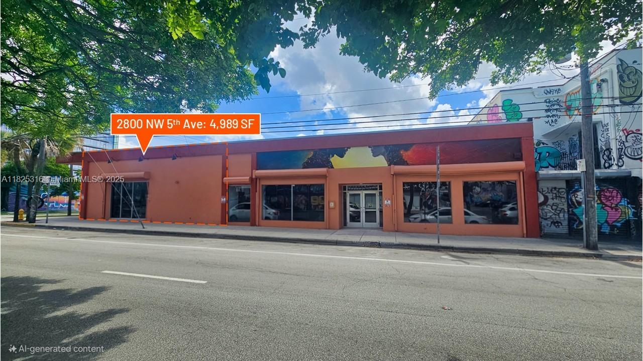 DWNTWN Realty Advisors has been retained exclusively to arrange the leasing of 2800-2828 NW 5th Ave.
This beautiful up to 10,000 SF space in move-in ready for on the corner of Northwest 5th Ave and 28th Street in Wynwood. Currently divided into two spaces of approximately 5,000 SF each, they would be perfect for creative offices, fitness training, specialty retail, or showrooms.
Turnkey solution for a retail showroom in Miami's Wynwood neighborhood, the most talked about neighborhood in Miami for the past 10 years. Not only is Wynwood the art’s and entertainment nexus of Miami. Both spaces are available as shown and ready for immediate occupancy.