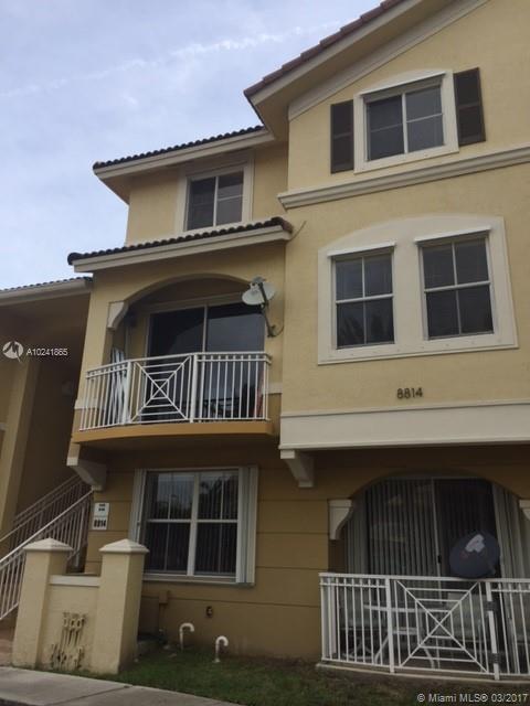 Fully remodeled beauty! Bright and spacious townhome with 2 master suites! Beautiful wood floor. Full washer and dryer inside unit. Relax on a balcony facing a beautiful fountain. Near major highways, minutes from Downtown Miami, Coral Gables, Doral, Miami Int'l Airport & Miami Beach. Clubhouse with pool; gym and party room.