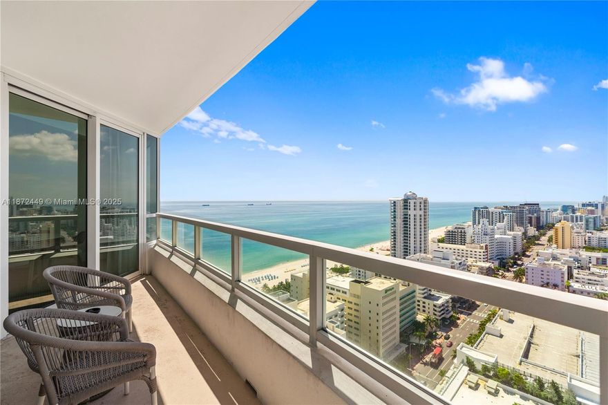 Stunning 1BD/2BA with breathtaking ocean, bay, and city views. This fully furnished, turnkey unit features a king bed, sleeper sofa, full kitchen, and washer/dryer. Enjoy full-service, vacation-style living. Option to enroll in hotel rental program & receive income while away! The Fontainebleau resort offers award-winning restaurants, LIV night club, Lapis spa & state-of-the-art fitness center, bakery, shops, full-service salon and more. Maintenance fees include all utilities: AC, internet, cable, electricity, valet + daily free breakfast in owner's lounge. Please click the virtual tour link to see video of property.
