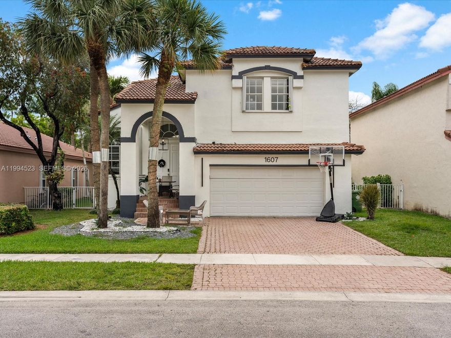 Beautiful, completely updated waterfront two-story home offering 4 bedrooms and 3 full bathrooms in the prestigious Grand Palms Golf Community.This gated community is renowned for its championship golf courses, lush tropical landscaping, and exceptional amenities. Residents enjoy access to a 27-hole public golf course with no mandatory golf membership required. Ideally located near Interstate 75, The Shops at Pembroke Gardens, Pembroke Lakes Mall, Costco, Whole Foods Market, and Publix, with convenient access to dining and family-friendly entertainment.The backyard offers privacy and tranquility. The home features accordion hurricane shutters and a 2-car garage plus driveway parking for 3 additional vehicles. Rental payment includes pest control, lawn service, basic cable TV, and high-speed WiFi/internet. This light-filled home is move-in ready and located in a top-rated school district, with both public and top charter schools and private options nearby. Brand-new oversized refrigerator with built-in water dispenser. The property is currently tenant-occupied through June 1st. Rented for $6000 a month. Sold with furnished or unfurnished. Pool tiles will be replaced and $20k sellers credit for closing with full price offer. Listed for rent as well. MLS # A11972055. Owner-agent.