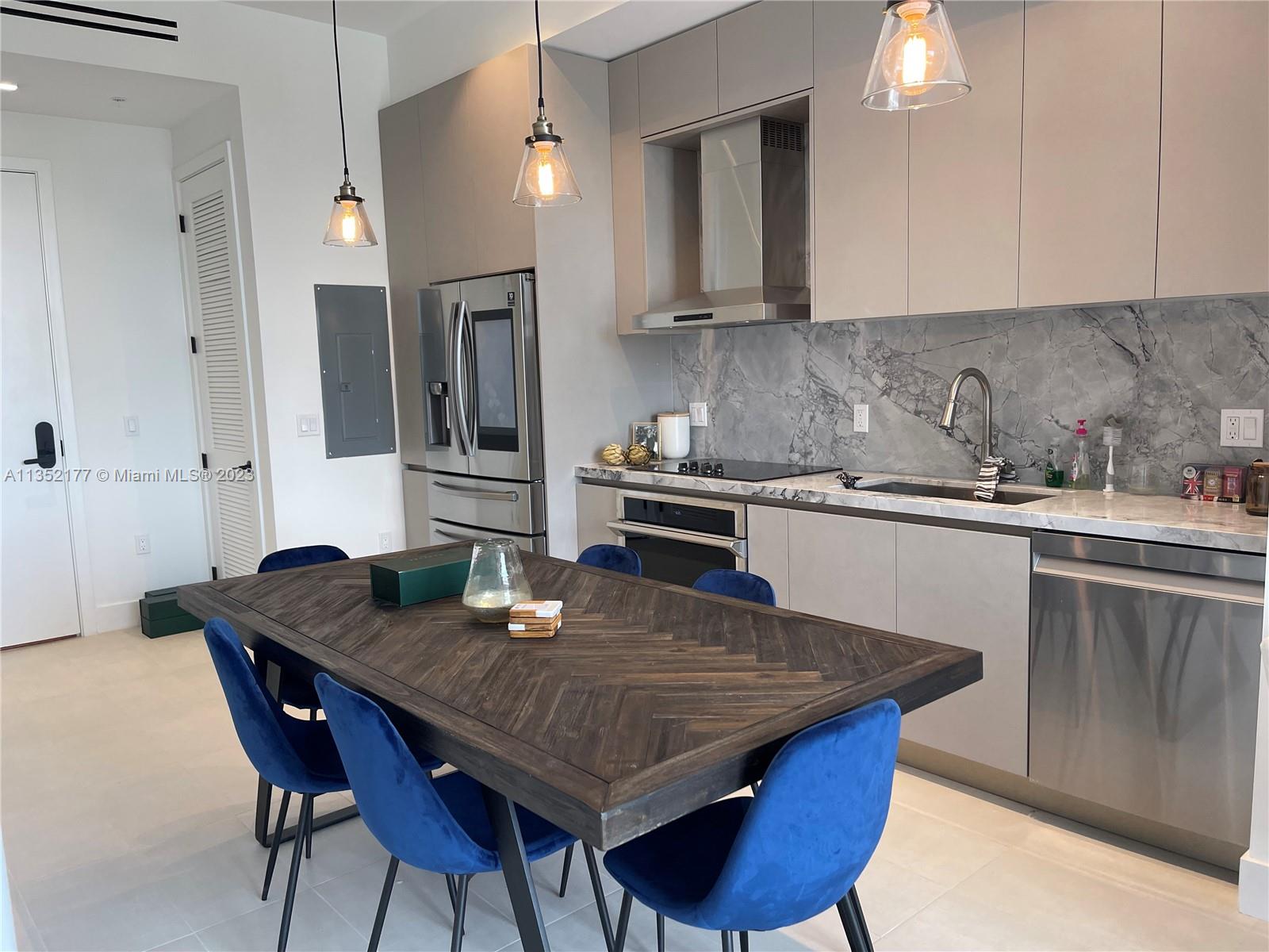 Designer Decorated and Furnished. Turnkey and ready for you to move in to one of the newest buildings in Miami Beach. Modern & Hip w/ lots of wood and concrete accents. High ceilings and nice size balcony facing South. Italian Kitchen w/ quartz counter top and top of the line appliances. Smart Home with keyless lock, smart A/C, touchscreen refrigerator. The amenities include a roof top pool, BBQ area, gym and Yoga/ meditation lawn. Great location! Walk to Beaches, Restaurants and shopping.