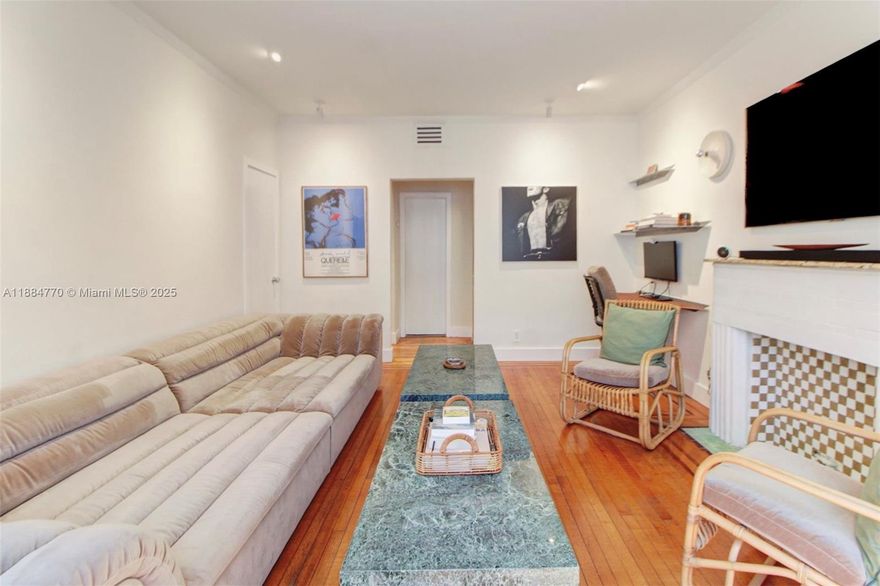 Charming 1BD/1BA unit in the iconic Don Bar Art Deco boutique building in Miami Beach. Surrounded by lush tropical gardens, this fully furnished residence blends classic charm with modern updates, including built-in appliances, wood flooring, and a decorative fireplace. Just steps from the beach, Lincoln Road Mall, and world-class dining, this serene retreat offers the best of South Beach living. A perfect mix of style, comfort, and location—ideal as a primary home or pied-à-terre.