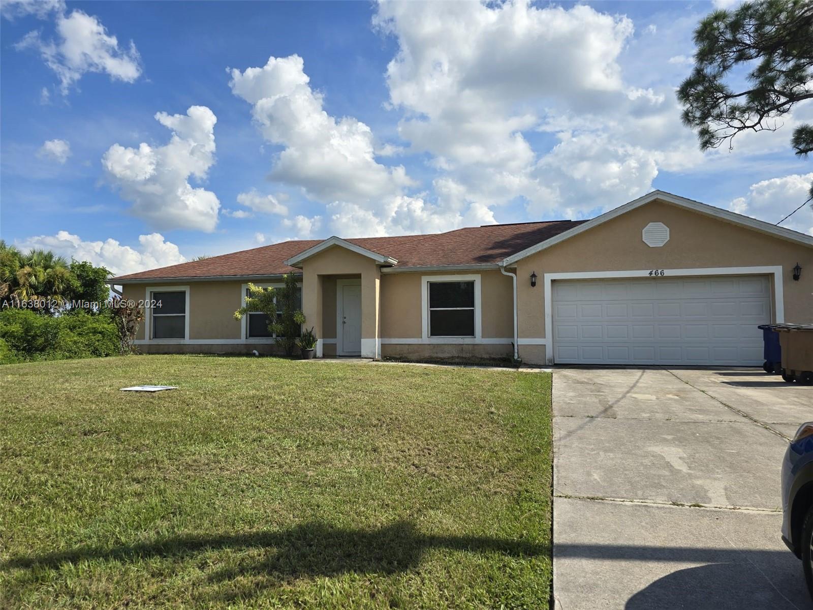 Property for Sale at 466 Rewing St, Lehigh Acres, Lee County, Florida - Bedrooms: 4 
Bathrooms: 2  - $325,000