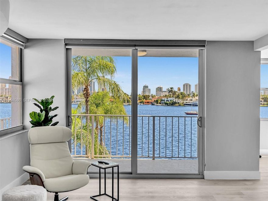 Stunning Waterfront 2-Bedroom Condo with 30-Foot Dock! Completely remodeled. Breathtaking direct Intracoastal views and elegant contemporary design. This stunning unit features spacious bedrooms, modern bathroom and fully updated with high end finishes. Impact Windows. Incredible water views from every window - feels like you are on a cruise ship and 30 FOOT DOCK, perfect for boat lovers. *COVERED PARKING SPOT* The building just completed full 40 year recertification. Reserves in place! Residents benefit from excellent amenities including a 24-hour guard gate, pool, gym, and secure parking. Ideally located just minutes from Aventura, Sunny Isles, and Miami Beach — this property is perfect for both living and investment, with easy access to top shopping, dining, and beaches.