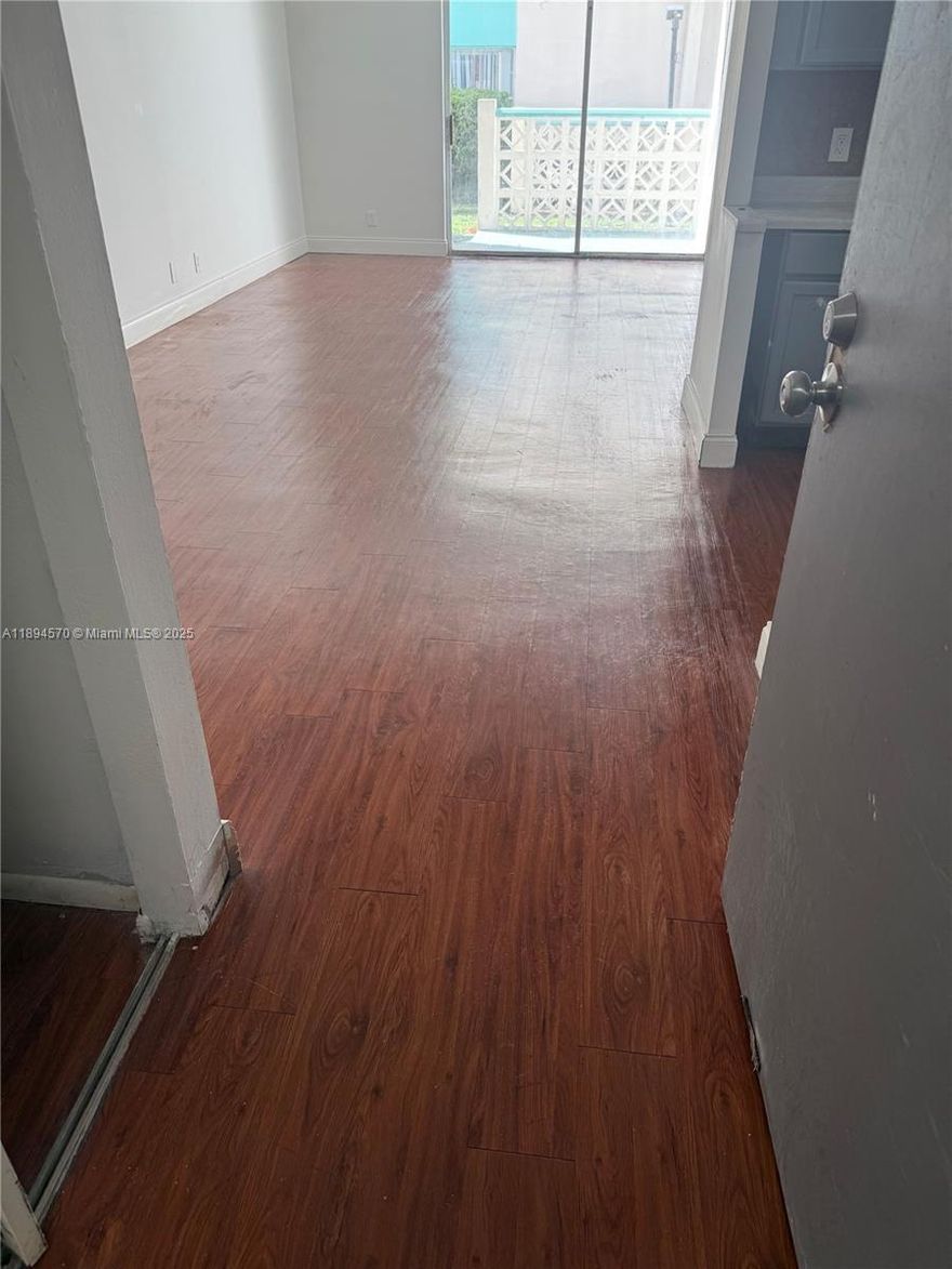 The owner run out of money for further repairs but it only needs bedroom and bathroom flooring, a dishwasher and it will be ready to rent. No rental restrictions. Great investment, rents in the complex are between $1,350 and $1,400 for a one bedroom apartment