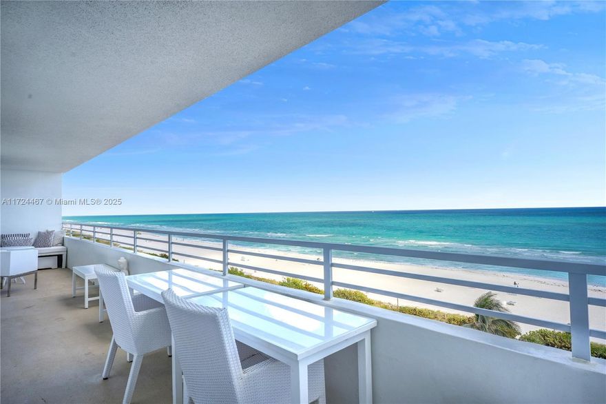 Oceanside Plaza, designed by the legendary Morris Lapidus. 
This 9th floor unit with 2 bedrooms, 2 full bathrooms, over one thousand square feet of refined living space, enhanced by floor-to-ceiling impact windows and doors that frame breathtaking, unobstructed ocean views, the modern design leads to an oversized balcony providing a seamless indoor-outdoor living experience and unparalleled views. Located in the heart of Miami Beach, direct access to the iconic beachfront boardwalk, a 10+ mile pathway linking South Beach all the away to Haulover Park. 
This premier location combines convenience, luxury, and lifestyle, the best of Miami Beach.