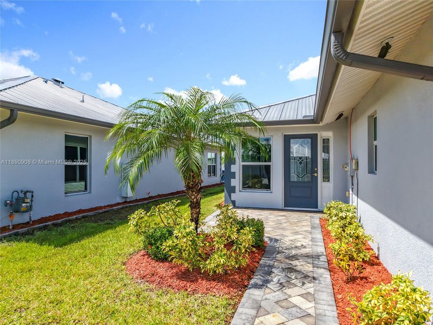 Modern 2/2 in Quiet Community – Move-In Ready! A well-built 2-bedroom, 2-bath, concrete block villa, less than 5 years old, with stylish upgrades, located in a quiet, well-kept community with low HOA fees; the property combines comfort, convenience, and peace of mind. This home has an open floor plan with vaulted ceiling, oversized hurricane-impact windows & doors and lots of natural light. The main features 
are the ceramic tile flooring that flows throughout all the living spaces, complemented by soft-close solid wood cabinetry, granite countertops throughout the kitchen and island, stainless-steel appliances, and a stacked washer & dryer. Bathrooms feature frameless glass surrounds 
and doors and granite vanity tops for a sleek, modern look. There’s a 1 car garage and 2 car driveway.