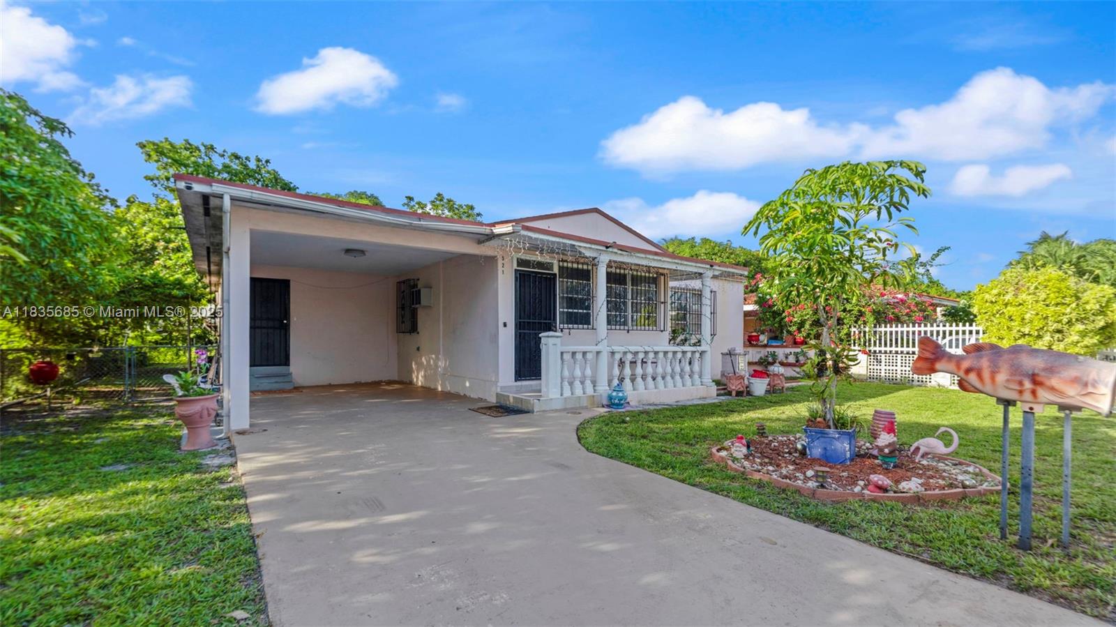 Spacious and versatile in the heart of Hialeah! This home is currently being used as a 2-bed, 1-bath layout with a side efficiency perfect for extended family or additional income potential. Sitting on a rare oversized 9,000+ sqft lot, the property features a new roof (2023) and a lush backyard with mature fruit trees including Mamey, avocado, mango, and naranja agria. Ideally located just over the bridge from Miami Springs, offering quick access to one of the area's most charming neighborhoods. Minutes from Amelia Earhart Park, Hialeah Hospital, Miami International Airport, and major highways like the 826 and I-75. Whether you're seeking a flexible primary residence or an investment opportunity.