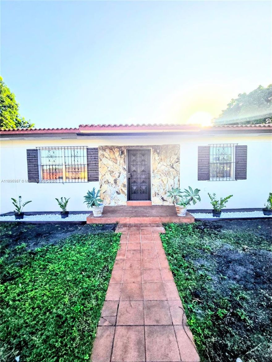 Welcome to the centrally located Corbett Eights neighborhood in Coral Gables! This one-of-a-kind 3-bedroom, 3-bath home offers a spacious layout, including a freshly painted interior, brand-new kitchen with new appliances and a ceiling fan and a large master suite with its own private kitchenette. Recent upgrades include a HVAC system with ultraviolet light filtration and a two-year-old water heater. The property is gated and features a generous yard filled with fruit trees mamey, mango, avocado, lime, and lychee. Enjoy easy access to nearby parks, restaurants, and shops, with the Palmetto Expressway just minutes away for added convenience.