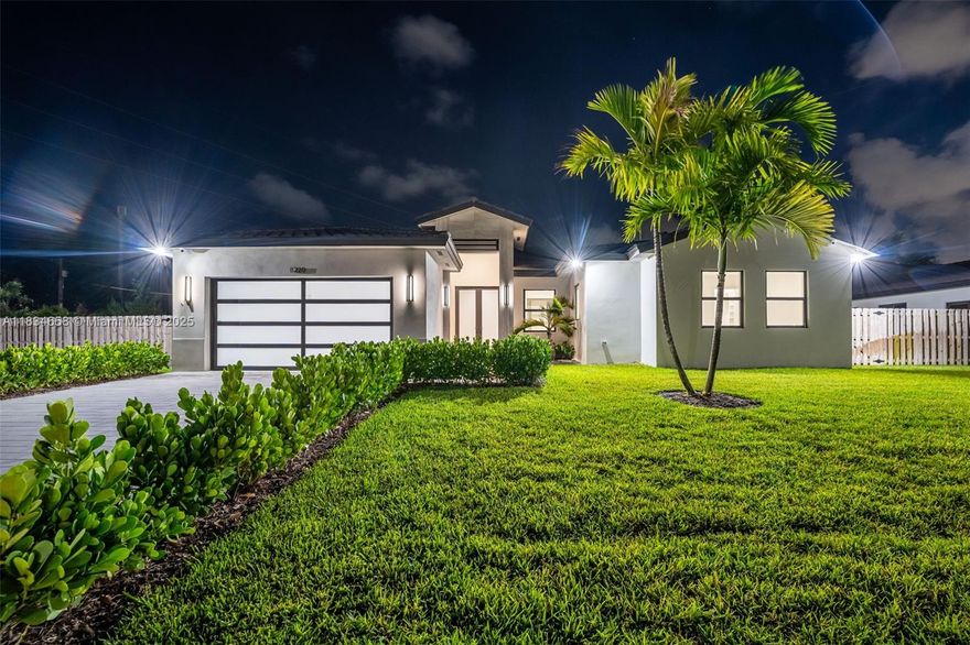 New construction luxury home near Deering Estate in prime location off Old Cutler Road, This bright, modern residence features an open-concept layout w/ soaring ceilings & 48x48 imported porcelain floors. The gourmet chefs kitchen is ideal for entertaining, offering wood cabinetry, quartz waterfall countertops, & Bosch S/S appliances w/ wine cooler. Spacious bedrooms w/ built-out closets. Primary features dual walk in closets & bathroom with dual sinks & top of the line finishes. Enjoy seamless indoor-outdoor living with a covered patio & oversized lot. Space for a boat & RV & has plenty of room for pool. Ready for summer kitchen install.  Laundry room, 2 car garage & Smart home w/ surround sound & alarm.Includes 1 year builder’s warranty. No HOA & No CDD. A Curby Corp development!
