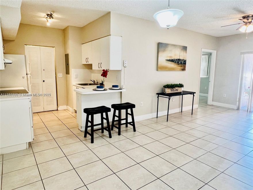 GREAT FOR INVESTORS! 2/2 unit located in FIRST FLOOR. Great tenants until June 30th 2025 at $2,150 and willing to renew it. Wonderful gated community located in the best area between Hollywood, Davie and Cooper City. Condominium has new tile roof! The unit has 2 Primary bedrooms with 2 full bathrooms inside,2 walk-in closet and 2 extra closets. All ceramic throughout. Nice and neat conditions. 2024 stackable washer/dryer. Newer French Fridge, AC 2022, WH 2015. Close to main highways, shopping, Universities, Casinos, and 15 minutes from the beach. - Use SHOWING TIME -No credit score requested by the association. Rapid approval. Appointments need to be confirmed 24 h in advance. Text listing agent for appts.
