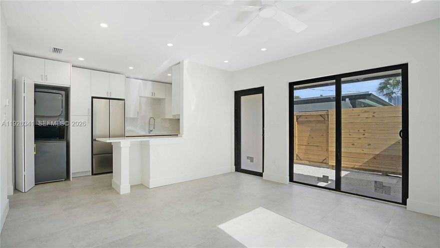 New construction, never lived in—no security deposit for January. Located in Sailboat Bend, where the Riverwalk begins, this thoughtfully designed one-bedroom, one-bath residence offers high-end finishes and smart functionality, including in-unit laundry, making it perfect for busy professionals. The modern layout features built-in closets and a clean, spacious design. Central air conditioning and security cameras provide comfort and peace of mind. Enjoy a private 200-sq-ft fenced patio ideal for relaxing or entertaining. Walk to the Arts District, Las Olas Boulevard shops and restaurants, and the scenic Riverside Park. Assigned parking and street parking add convenience.