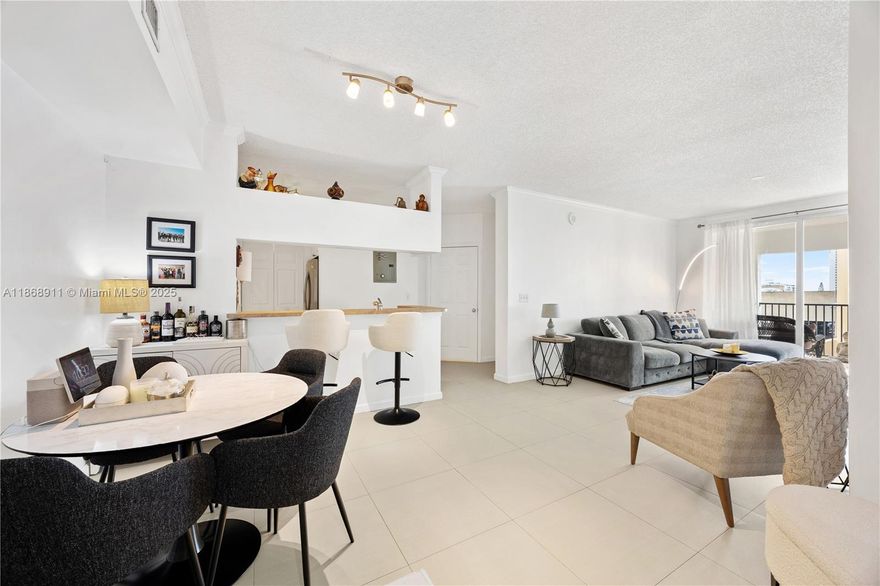 Spacious and bright 2 bed 2 bath penthouse in Porto Bellagio, full-service building with amazing amenities steps from the beach in Sunny Isles. This is a split floorplan with large balcony facing South in the main building with pristine heated pool, clubhouse, state of the art 24-hour gym, pool table, business center, BBQ area and a promenade on Intracoastal. The condo offers open floorplan, modern large time in living area, in-unit washer and dryer, A/C replaced 2022, all appliances replaced in 2024.  Pet friendly. Excellent schools & walking distance to shops, restaurants, grocery stores & the beautiful beach. Assigned parking space. Perfect for investors,  can be rented right away, every 4 months. Tenant till December 31, 2025.