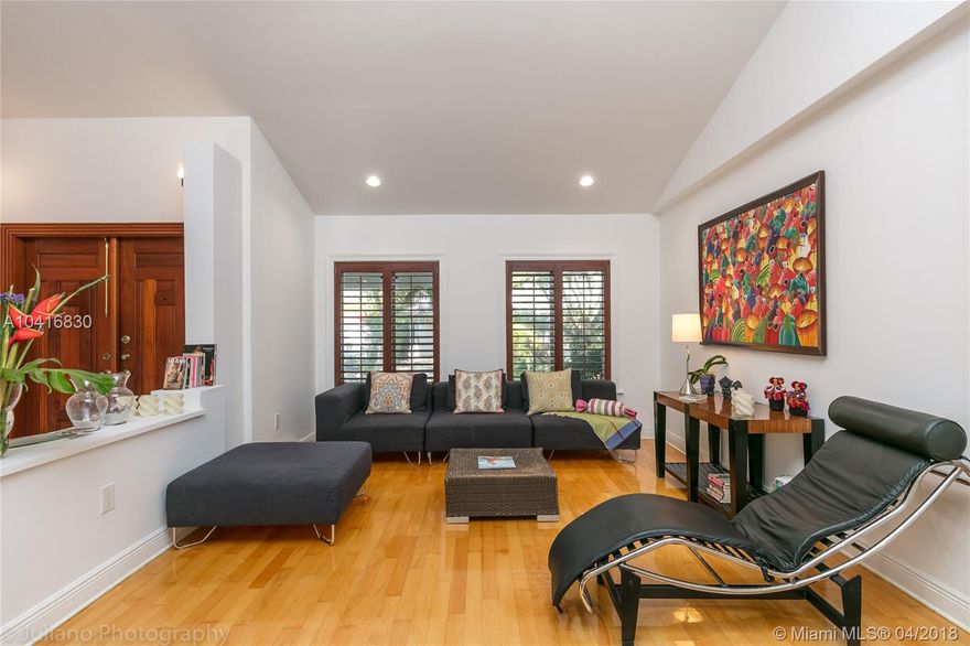 Spectacular and elegant 5BR/4BA one story home on Island Paradise, Key Biscayne. This jewel features an ample split plan with beautiful views overlooking the pool area, limestone terrace and backyard. Natural light throughout. Large open kitchen with high-end stainless steel appliances and granite counter-top. Stunning polished wood floors. Uniquely designed/built by past architect owner. Vibrant and lush garden. Located on elevated street with sidewalk. Beach Club membership included! Walking distance to schools, Village Green Park, beach, restaurants and shops. Centrally located: minutes to downtown Miami, Coral Gables, airport and Miami Beach. True island living all year round. Easy to show. Call listing agent to arrange a showing.