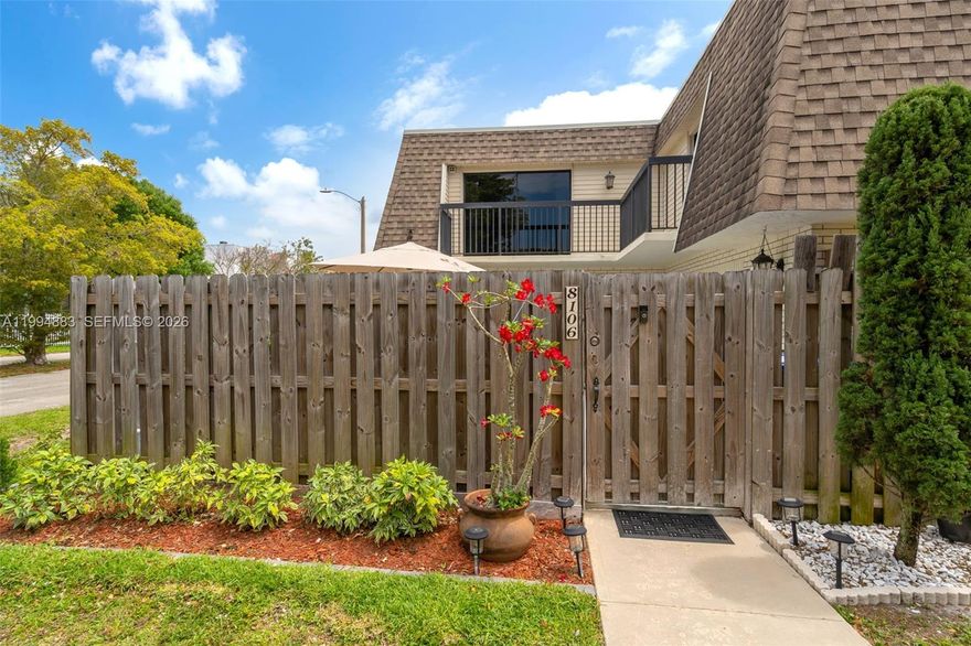 Spacious & Updated Corner Townhome in Bay Tree – Move-In Ready!
Welcome to this stunning 2-bedroom, 2.5-bathroom corner-unit townhome in the highly sought-after Bay Tree Patio Homes. Boasting over 1,500 sq. ft. of bright, sun-drenched living space, this home offers the ultimate combination of privacy and modern style.
The heart of the home is an expansive chef’s kitchen, featuring sleek granite countertops, a deep farmhouse sink, premium stainless steel appliances, and a central island that overlooks the open-concept living area—perfect for entertaining. The main floor features easy-to-maintain laminate flooring, a guest half-bath, and a dedicated laundry room with a full-size washer/dryer.
Upstairs, retreat to dual primary suites, each with generous closet space and its own private balcony—a calm, personal sanctuary to enjoy the breeze and a quiet moment to recharge. The primary bath enjoys a dual sinks and updated finishes. Outside, your large, fenced-in private patio is a true oasis for alfresco dining and weekend relaxation.
Beautifully designed corner unit located just steps from the community pool. Enjoy quick access to local dining, shopping, and major highways in a beautifully maintained community. Please allow at least 48 to schedule your tour.