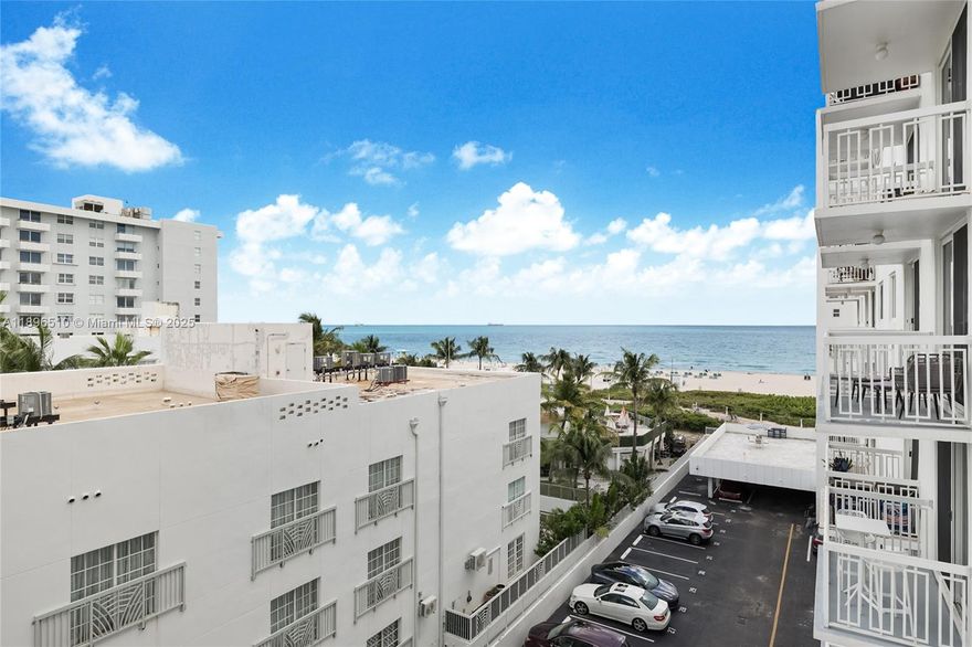 Fabulous high end remodeled oceanfront view 2/1. Italian inspired designer kitchen with Bosch side by side washer/dryer. Comes with one assigned gated parking space. 1 Bedroom plus den can be used as 2nd bedroom. Best deal South of 5th with an ocean view and assigned parking. Unit will be easy to show.