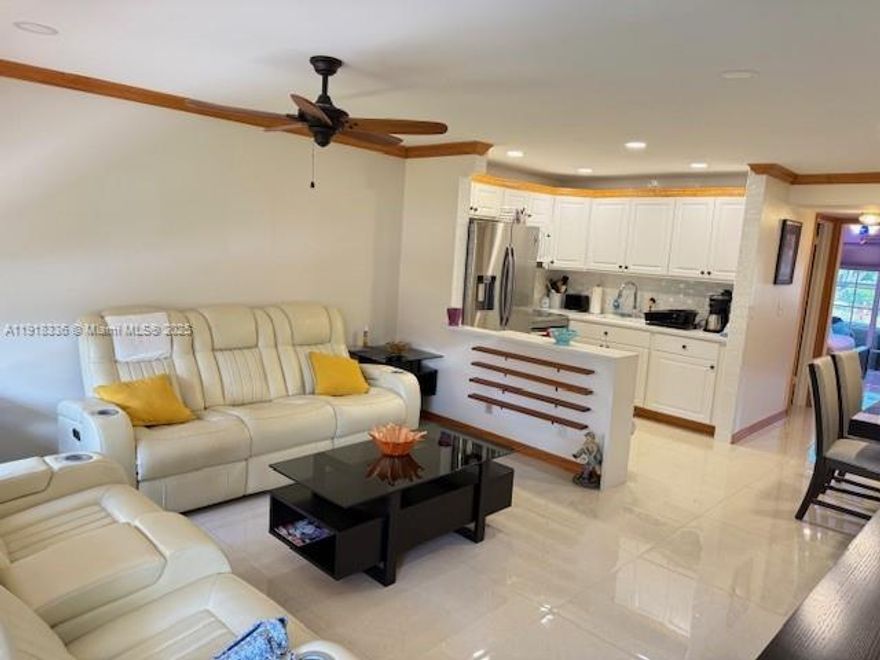 Great opportunity in Century Village West Palm Beach, a desirable 55+ community. This 1-bedroom, 1-bath unit is in excellent condition and offered fully furnished with high-quality El Dorado furniture. Conveniently located next to the mailboxes and laundry room.  It's located on the 1st Floor with a spacious screened terrace yo relax while enjoying a serene courtyard and garden views.  Easy to show. Perfect and ready to call it home.  Motivated seller – bring all offers!