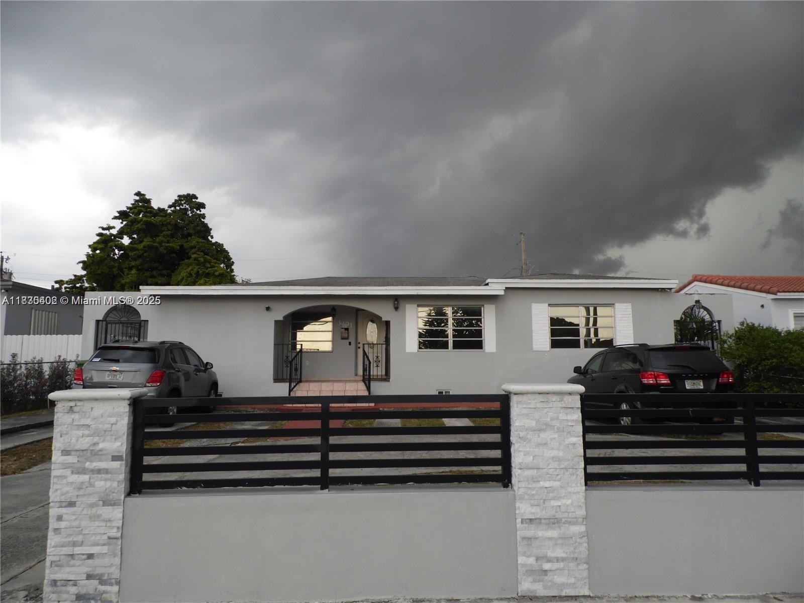 This is a great opportunity to convert this updated single-family home into your house. The best location in
Hialeah is also perfect for a professional office. Great exposure on busy Palm Ave. This 5-bedroom, 3-master
bathrooms. The home includes an updated kitchen with new cabinets, granite countertops, Stainless steel
appliances, updated bathrooms, a family room, and a Florida room. Tile floors throughout. Laundry room. Fence
patio. Hurricane shutters. call to schedule an appointment 24 hours in advance.