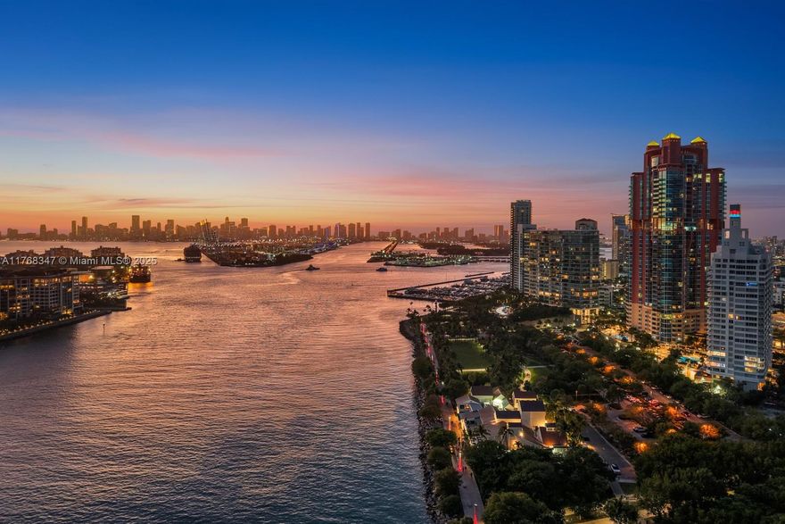 Experience luxury living in this fully renovated two-bedroom plus den residence at the prestigious Portofino Tower. Located in the coveted South of Fifth neighborhood, this flow-through apartment showcases breathtaking panoramic views of the ocean, downtown skyline sunsets, and the bustling Port of Miami. With 2,040 square feet of refined living space, residents enjoy world-class amenities including a spa, fitness center, pool, and attentive concierge service. Steps away from South Pointe Park and renowned dining establishments like Joe's Stone Crab, Prime 112, and Carbone Miami, this home perfectly balances sophisticated urban living with beachfront serenity.