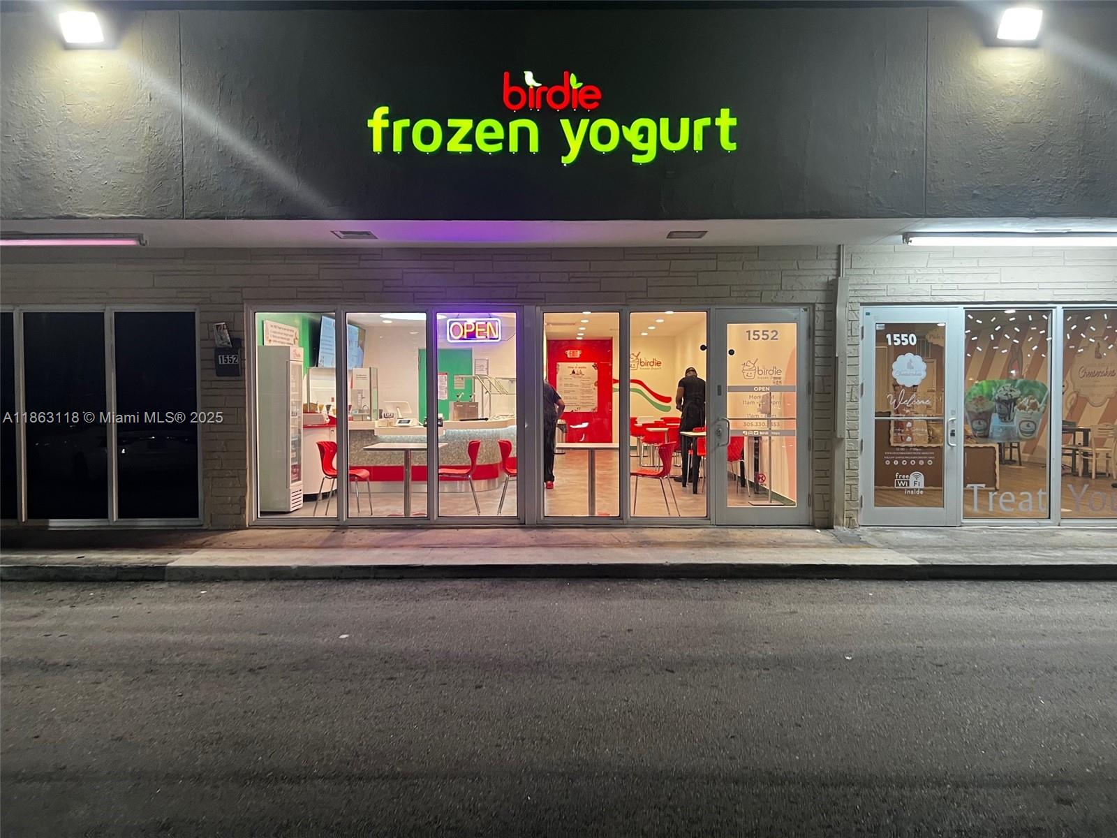Great retail space that is currently Birdie Frozen Yogurt. Do not disturb the tenant. A similar use is acceptable as well as a change. This is not a business for sale, this is for the rental of the storefront.
