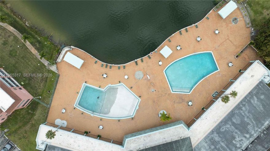 Spacious master bedroom with 1.5 Bathrooms in well managed 55+ community. Located near multiple shopping centers, dining, hospitals, & major highways. Enjoy two lakefront pools, fitness center, sauna, clubroom and all with the low HOA of $478/month Includes water, and basic cable. Building passed 50 year certification and has no assesments. Easy to visit!