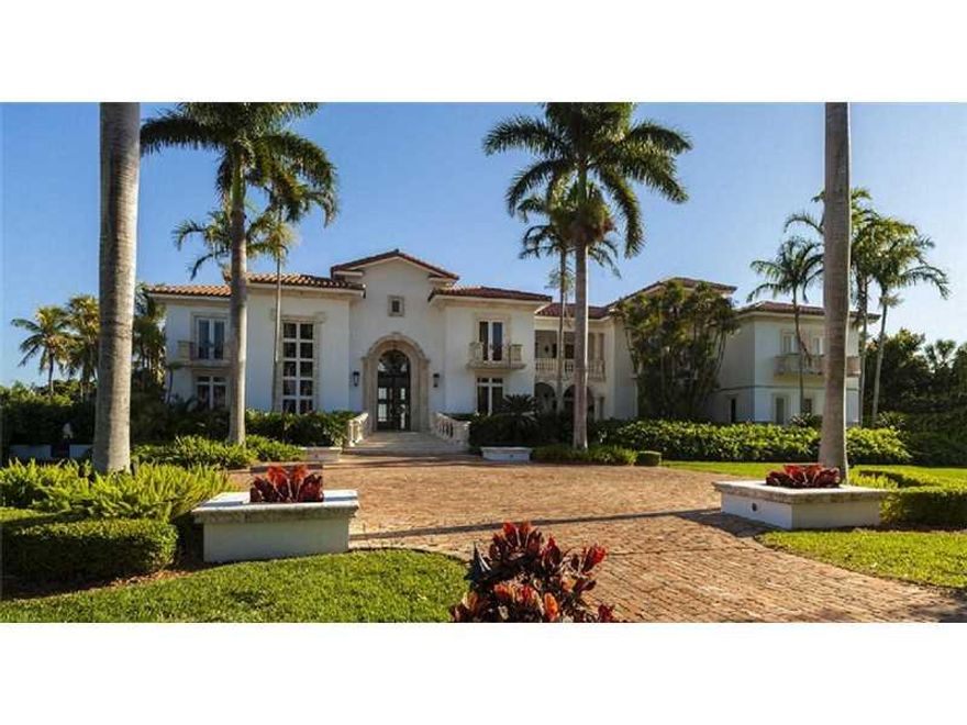 Enjoy stunning UNOBSTRUCTED BAY VIEWS and DIRECT ACCESS from this classic Mediterranean Estate. Sitting on 2 Acres +/- abutting the actual bay in prestigious Gables Estates. 200' seawall on bay w/ 30' dock & canal protected 200' dock at front. 12' ceiling s & 30' in living room, polished oak and saturnia marble floors, exterior patios outside moldings & trim in natural keystone. Attached 1 BR guest qrts w/ kitchen, mahogony billiard room w/ bar, study, library, 3rd floor hideaway, elevator to 2 & 3 floor.