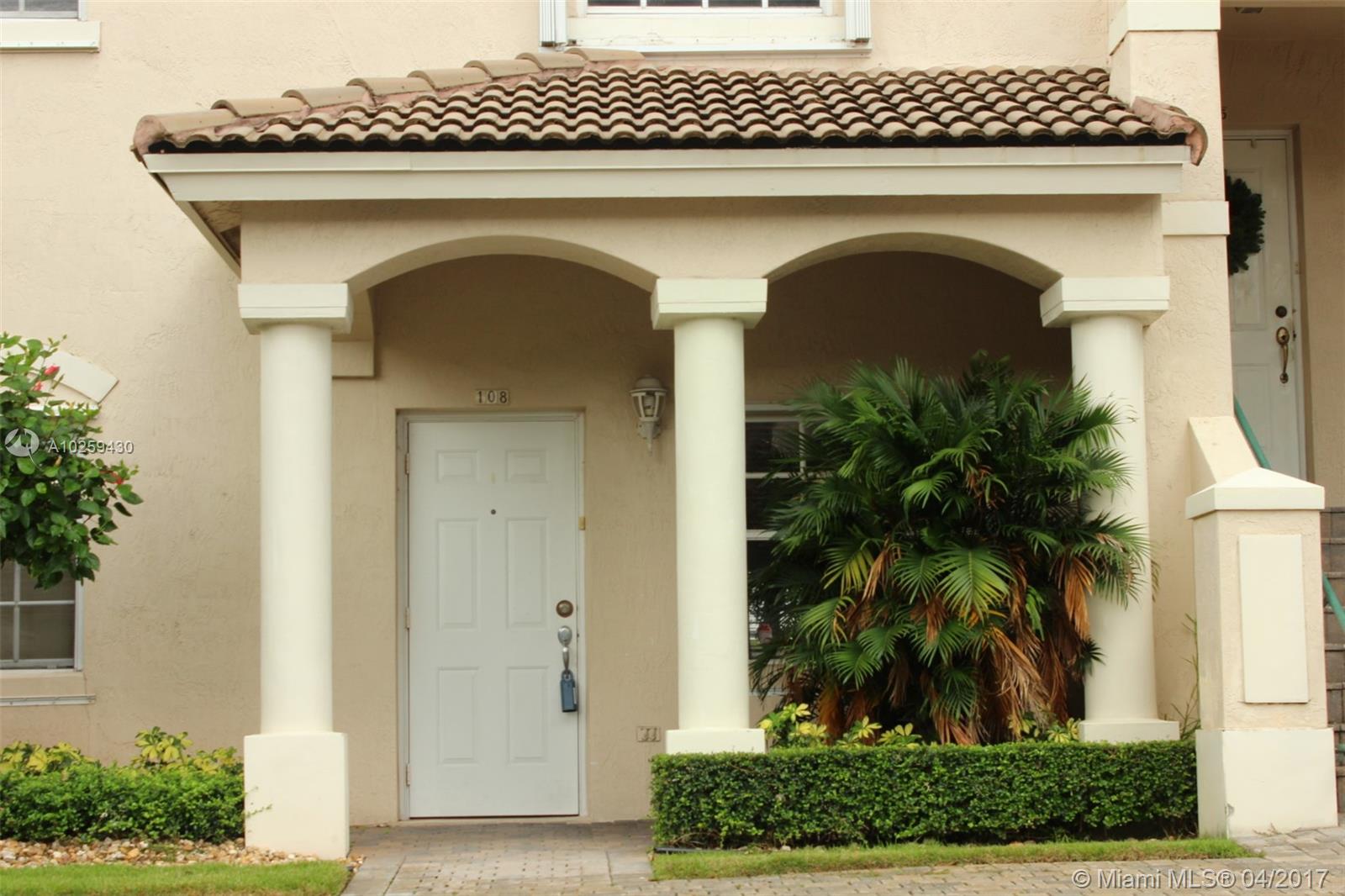 DON'T MISS THIS OPPORTUNITY! BEAUTIFUL TOWNHOUSE 3 BEDROOM AND 2 BATHROOMS IN 1,260
S/F. UPGRADED KITCHEN, AMPLE LIVING AND FAMILY ROOM. FIRST FLOOR NO STAIRS. LOCATED IN HIGHLY DESIRABLE DORAL2ND BEST CITY TO LIVE IN THE USA . GATED COMMUNITY ENJOY GREAT AMENITIES, PLAYGROUND, TENNIS COURT, COMMUNITY POOL, DECK, GYM AND WALKING DISTANCE TO SCHOOLS CLOSE TO SHOPPING CENTERS, RESTAURANTS JUST MINUTES, EASY ACCESS TO TURNPIKE AND MAJOR
HIGHWAYS.