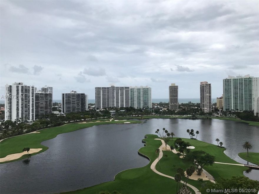 COME AND SEE IT! COMPLETELY REMODELED, MOVE IN READY, 2 BR/2 BATH HOME IN THE HEART OF AVENTURA! AMAZING PANORAMIC VIEWS OVERLOOKING THE COUNTRY CLUB GOLF COURSE AND LAKE. NEW MODERN WHITE KITCHEN CABINETRY WITH SS APPLIANCES, GLASS BACKSPLASH AND QUARTZ TOP. PORCELAIN FLOORS THROUGHOUT, RECESSED LIGHTS IN THE KITCHEN. BLACK-OUT ROLLERS IN BEDROOMS AND SHADES ROLLERS IN LIVING ROOM. NEW BUILT IN CLOSETS. BUILDING WILL BE REMODELED AND LOOK BEAUTIFUL! 24 HOURS SECURITY/ TENNIS COURTS/ GYM/ HEATED POOL/ SAUNA