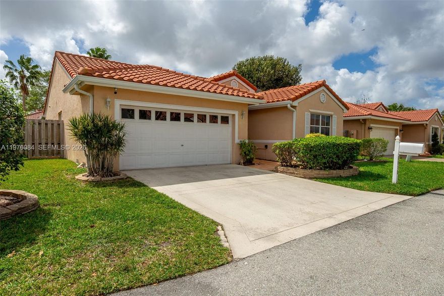 Welcome to Margate, FL! This 3 bed, 2 bath, 2 car garage, detached single-family, on a corner lot is great for anyone looking to enjoy SE Florida. Kitchen boosts natural light, S/S appliances and great view of garden. The primary bathroom has a tub, roll-in shower and a roll-under sink. Front-loading W&D. Screened patio to enjoy mornings, evenings, and view of the orchid garden. Community offers numerous amenities. HOA is very low. Property is near numerous shopping centers, restaurants, schools, Sawgrass Expressway and Turnpike.