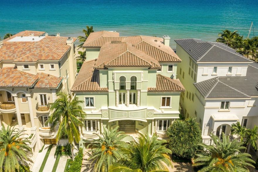 Paradise found! Breathtaking views with your own private beach! Ultra-Exclusive Highland Beach in the most prestigious guard gated community of Ocean Place Estates! This four-story castle on the sand features two story grand entry, wide open floor plans, marble floors throughout, classic home theater, library, private pool and spa, two garages with six-car capacity. Unparalleled Oceanfront Living at it's finest!