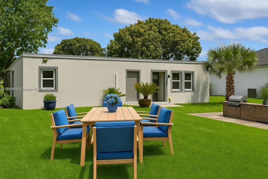 Spacious 1 Bed / 1 Bath Home in Prime Delray Beach Location! Located in one of the most desirable residential areas of Delray Beach, this beautifully renovated corner property offers tranquility, privacy, and comfort. Everything inside is brand new — including updated kitchen, bathroom, floors. Enjoy the convenience of an in-unit laundry area and the luxury of a large private yard, perfect for family gatherings, barbecues, and outdoor relaxation. Don't miss this opportunity to live or invest in a quiet and well-connected neighborhood.