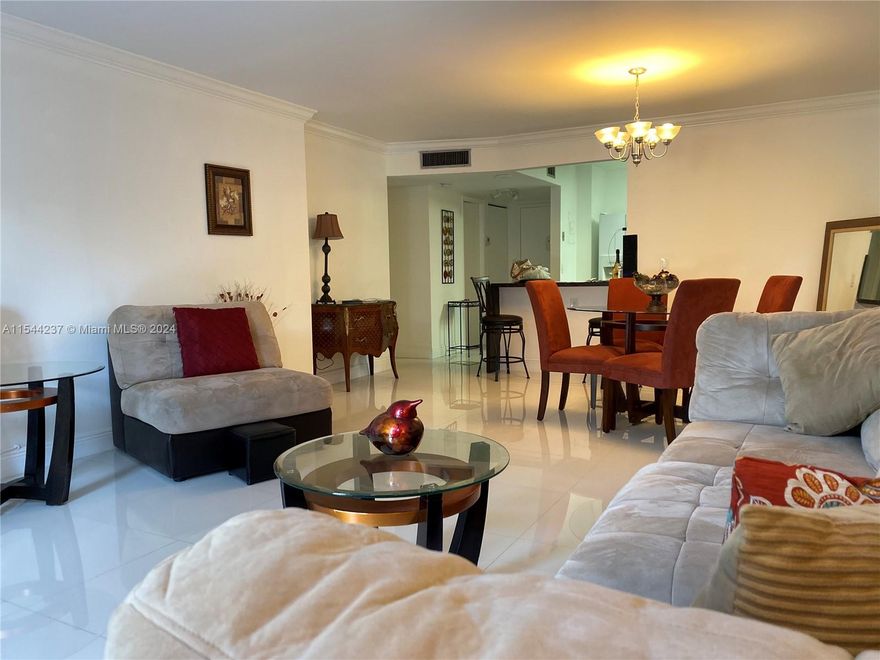 reat 1 bedroom, 1.1/2bathroom condo located in the heart of AVENTURA with updated kitchen and bathrooms & porcelain all the way trough very spacious unit . Is available furnished w/ basic cable in Internet included ,washer and dryer in same level of the unit & great building amenities LOCATION < LOCATION !!!!Peaceful water view surrounding .