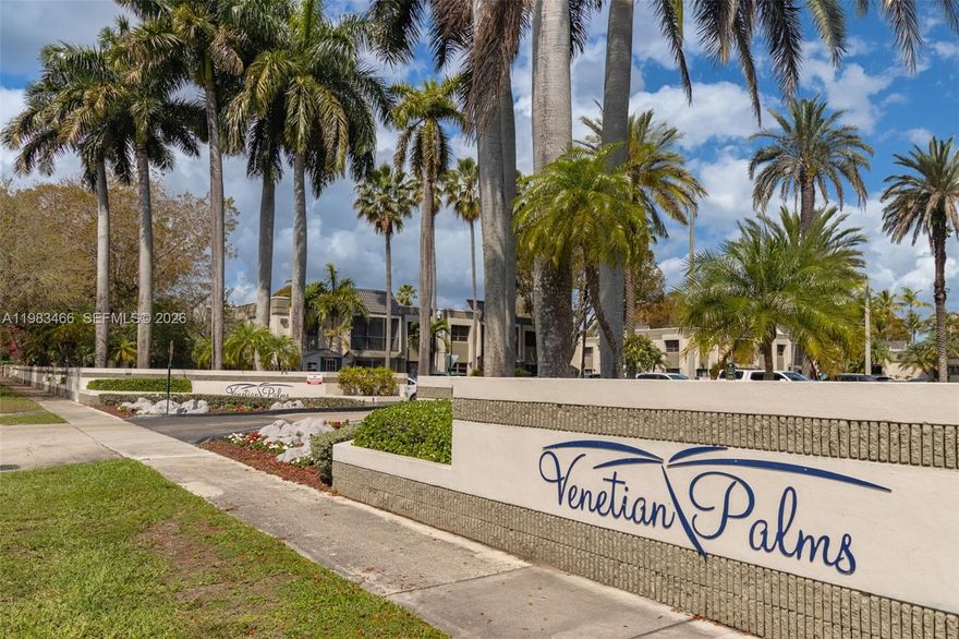 Enjoy comfortable living in this first-floor 2 bedroom, 2 bathroom condo in Venetian Palms, featuring a spacious layout, the primary suite includes a walk-in closet and private bathroom. Relax on the screened in balcony, perfectly positioned to overlook a peaceful tree filled landscape and located just steps from the community pool. This unit also offers hurricane shutters for added peace of mind. Conveniently located just minutes from Whole Foods Market, Target, and shopping at Dadeland Mall, restaurants and public transportation. The HOA assessment for this unit has been paid in full. Don’t miss this opportunity to own a well located condo.