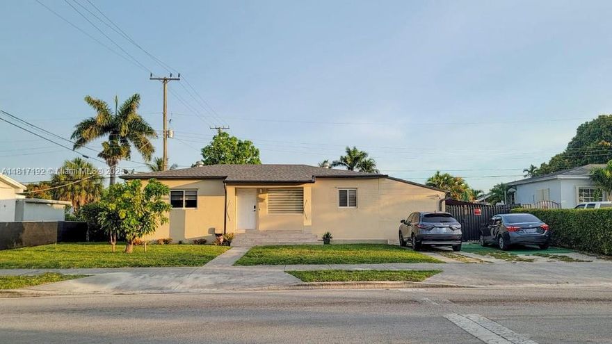 Centrally located in West Hialeah! This 3-bedroom, 2-bathroom home is ideal for any family and offers significant growth potential. 
Newer Roof, Newer Soffit Facia, Newer AC, Newer Water Heater, New Paint, Newer Gutters, Newer Springler Pump system.  
A spacious and tranquil 10,425 sq. ft. backyard with a canal offers a perfect setting for outdoor activities, including fishing or even adding a pool. It is conveniently located near schools, highways, the airport, Amelia Earhart Park, and a variety of shops and restaurants.