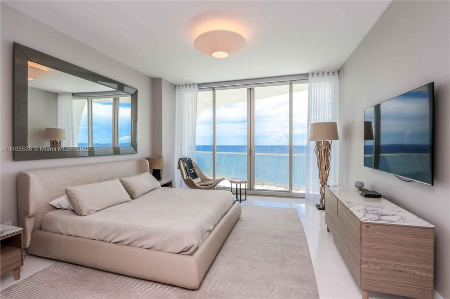 Desirable flow-through North corner residence ready to move in!. Stunning turnkey 4 bedrooms, 5.5 baths with service’s quarters, featuring Artefacto, Restoration Hardware and high end furniture pieces. Enjoy unobstructed ocean views and stunning city sunsets from its expansive terraces. Private elevator vestibule, 10 foot ceilings, Gaggenau and subzero appliances, custom made walking closets and European cabinetry by French design firm PYR led by Pierre-Yves Rochon. Architecture by Pritzker awarded Swiss firm Herzog & de Meuron. Full amenities oceanfront paradise with sunrise and sundown pools, private beach amenities & services, teens and kid’s playroom, entertainment lounge, restaurant & bar, Tata Harper’s exclusive spa with hammam  and Turkish bath, state of the art  fitness center.