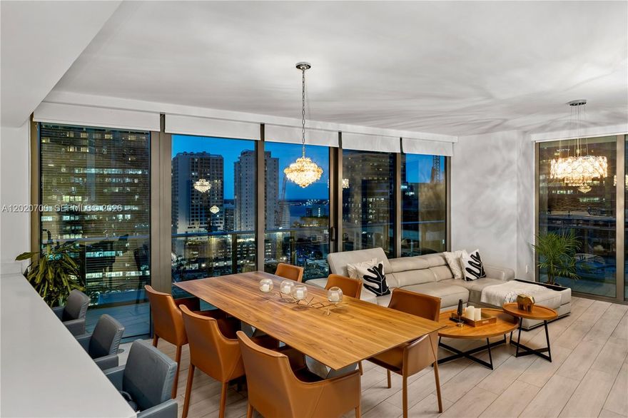 Spectacular CORNER UNIT in highly sought after "05" line with the BEST unobstructed VIEWS in the building. This 3 BR, 2.5 bath unit + den/office with 1,281 sqft of Living Area has a wide wraparound balcony with access from every room and floor-to-ceiling windows. Walking distance to Brickell City Center, Mary Brickell Village, and the best restaurants in the City, this building is perfect for professionals of all ages and families. Ideal to work from home. Pets are welcomed. Brickell SLS offers top of the line amenities including 24/7 doorman/security, 2 pools with cabana service, separate rooftop pool just for owners with breathtaking views, jacuzzi, spa, fitness center and valet parking for guests. Unit comes with 1 assigned parking allowing owner to self-park which is rarely available
in Brickell.