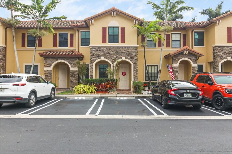Beautiful 3-bedroom, 2.5-bath townhouse located in the highly sought-after gated community of Martinique at Oasis in Homestead. This well-maintained 1,402 sq. ft. home features stainless steel appliances, tile flooring on the first floor, carpet and laminate upstairs, and a bright open living and dining area ideal for everyday living and entertaining. The kitchen flows seamlessly into the main living space, with a convenient half bath on the first floor for guests. Upstairs offers a spacious primary bedroom with walk-in closet and en-suite bathroom, plus two additional bedrooms and a full bath. Enjoy a private fenced patio/backyard with extra storage—perfect for outdoor gatherings. The property includes two assigned parking spaces directly in front and ample guest parking nearby.

Community amenities include controlled access, a luxurious main clubhouse, resort-style pool, fitness center, children’s play area, showers, and sauna. Low HOA fee with full clubhouse access included. Excellent location near schools, hospitals, shopping centers, restaurants, banks, and easy access to the Florida Turnpike and the Florida Keys.

FHA financing available with only 3.5% down. Ideal for homeowners or investors. Very easy to show—schedule your private showing today!