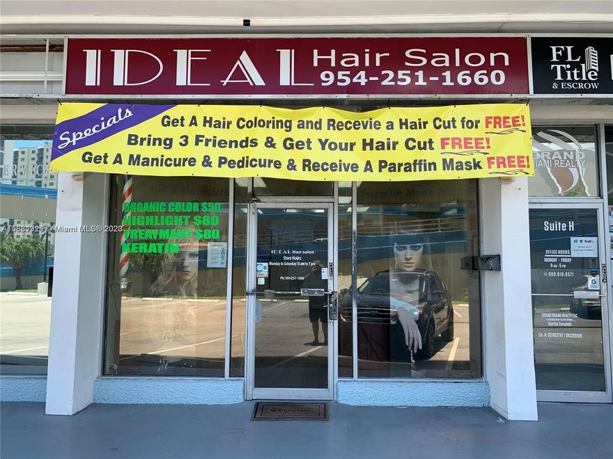 Boutique Beauty Salon with amazing foot traffic located across the street from the Public Beach access/Ocean in Hollywood/Hallandale Beach & 3 major Condo-Resort-Hotels and high-density populated Waterfront Residential Communities.

It has a great working layout with 6 fully renovated premium Chair-stations and supporting furniture, plus 2 Hair wash Stations, Hair Color Station.

Now making $165K net profit, However, the new owner has the opportunity to increase the revenue by offering additional services, such as, hair extensions, Manicure & Pedicure, facials, eyebrow sculpting, wax station, permanent make up, and white-labeling/affiliate marketing on hair care products.

Hurry, this well-equipped Beauty-Bar is posed and ready for a new owner to make over SIX FIGURES net profit!!!