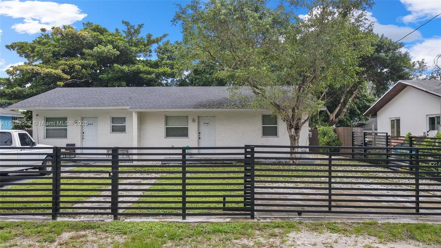 Discover this beautifully updated 2-bedroom, 1-bath duplex in a prime Miami location. The home boasts impact-resistant windows, a modern kitchen with sleek quartz countertops, and contemporary flooring throughout. Enjoy the convenience of a private washer and dryer, plus a spacious backyard perfect for relaxing or entertaining. No HOA fees and fast approvals make moving in a breeze—perfect for anyone looking for comfort and convenience in Miami. Don’t wait—schedule your showing today!