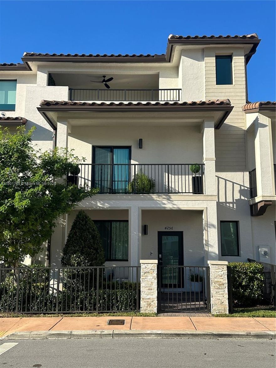 Beautiful and exclusive three-story Townhouse located in Urbana at Doral, featuring 3 bedrooms, 2 full bathrooms, and 2 half bathrooms. Enjoy an open modern kitchen design with stainless steel appliances & quartz countertops, a video doorbell, washer & dryer, water purifier, and a rooftop terrace with a summer kitchen. Includes a 1-car garage plus additional street parking. Perfectly situated near Miami International Airport, top-rated schools, dining, and entertainment. The community offers a resort-style clubhouse with a pool, spa, gym, basketball, running courts, and more. Don’t miss out on this great opportunity!