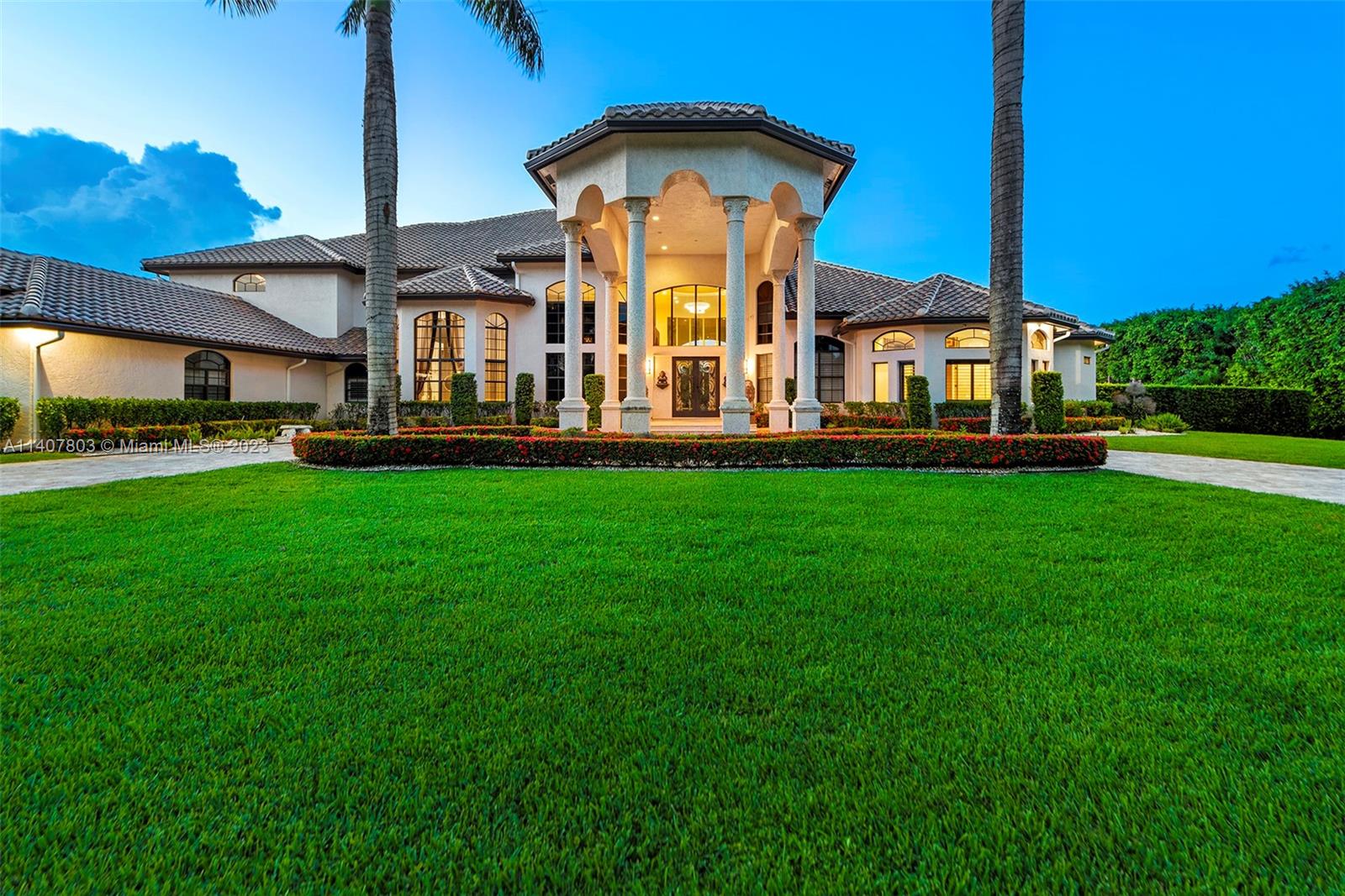 This exceptional mansion is a true testament to grandeur and luxury living. This estate has been designed with both elegance and functionality in mind. As you enter the foyer, you are immediately captivated by the stunning details and soaring ceilings. The spacious living areas offer the perfect balance of formal and informal spaces. The gourmet kitchen is a chef's dream, equipped with state-of-the-art appliances, a large center island, and ample storage space. The primary suite is a private oasis, featuring a sitting area, a fireplace, a spa-like bathroom and a oversized walk-in closet. Manicured grounds, oversized pool and spa, ample outdoor living space creates a resort-style oasis perfect for relaxing or entertaining. Own one of the most magnificent estates in the area.
