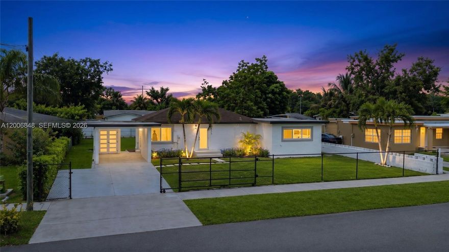 Welcome to this beautifully fully remodeled home in Miami Gardens, featuring over $100,000 in upgrades and the perfect blend of luxury, space, and functionality. This 3-bedroom, 2-bath residence offers flexible living, making it ideal for extended families or multi-use setups. Inside, you’ll find new laminate flooring throughout, a modern kitchen with stylish finishes and stainless steel appliances, and updated bathrooms with a clean, contemporary design. The spacious living areas are filled with natural light and thoughtfully laid out for comfortable everyday living. Step outside to a private, fenced, oversized backyard, perfect for entertaining or relaxing evenings. The expansive lot offers ample space for a pool and room to park a boat, RV, or multiple vehicles with ease. An avocado tree adds a special touch to the outdoor space. Additional upgrades include impact windows, a new AC system with updated insulation, new wiring, and a covered carport providing convenient and protected parking. Ideally located just minutes from St. Thomas University, the Palmetto Expressway, Hard Rock Stadium, shopping centers, parks, and medical facilities, this home offers both convenience and lifestyle. Move-in ready and designed for modern living, this is a rare opportunity to own a fully upgraded, versatile home in one of Miami Gardens’ most desirable areas. Ask about our 3-2-1 Buy Down Financing Option.