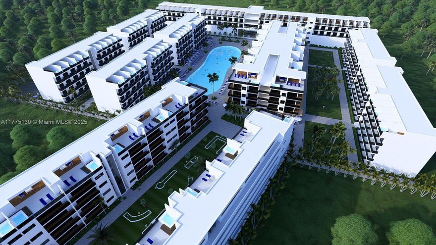 Live the resort lifestyle in this elegant 1-bedroom 1Bathroom condo Unit J-103 with beautiful garden views, located inside a five-star beachfront community in Uvero Alto, Punta Cana. This is a pre-construction opportunity, with final delivery scheduled for 2030.
Enjoy bright interiors, high-end finishes, and a private terrace designed for relaxing tropical living. Residents will have access to world-class amenities including stunning pools, spa, fitness center, golf-cart community, commercial plaza, and 24/7 security — all within a master-planned beachfront development. A perfect future vacation home or high-demand investment property, just minutes from Punta Cana International Airport.