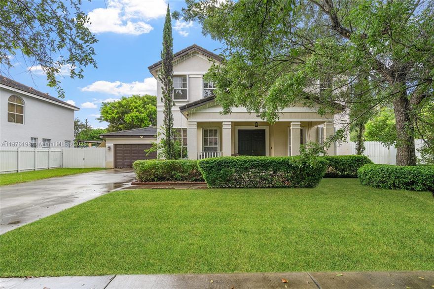 Welcome to this spacious, bright and beautifully designed two-story home in South Miami Heights! With almost 2,600 sq. ft. of living space, this bright and inviting property offers 5 bedrooms and 3.5 bathrooms—perfect for family living and entertaining. Enjoy a modern layout with separate dining, living, and family rooms, all accented by luxurious 48” x 48” Calacata tiles on the main floor. Upstairs, warm laminate flooring creates a cozy feel in the bedrooms and on the staircase. Accordion shutters throughout, a double-car garage with an impact-rated door, and a newer A/C unit adding comfort and peace of mind. A must-see residence that combines style, space, and convenience! A perfect blend of style—ideal for a growing family or those who love to entertain!! Call LA for more info!